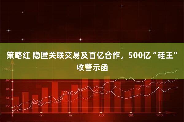 策略红 隐匿关联交易及百亿合作，500亿“硅王”收警示函