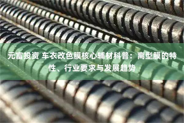 元富投资 车衣改色膜核心辅材科普：离型膜的特性、行业要求与发展趋势